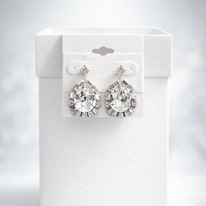 Elegant Silver Crystal Drop Earrings